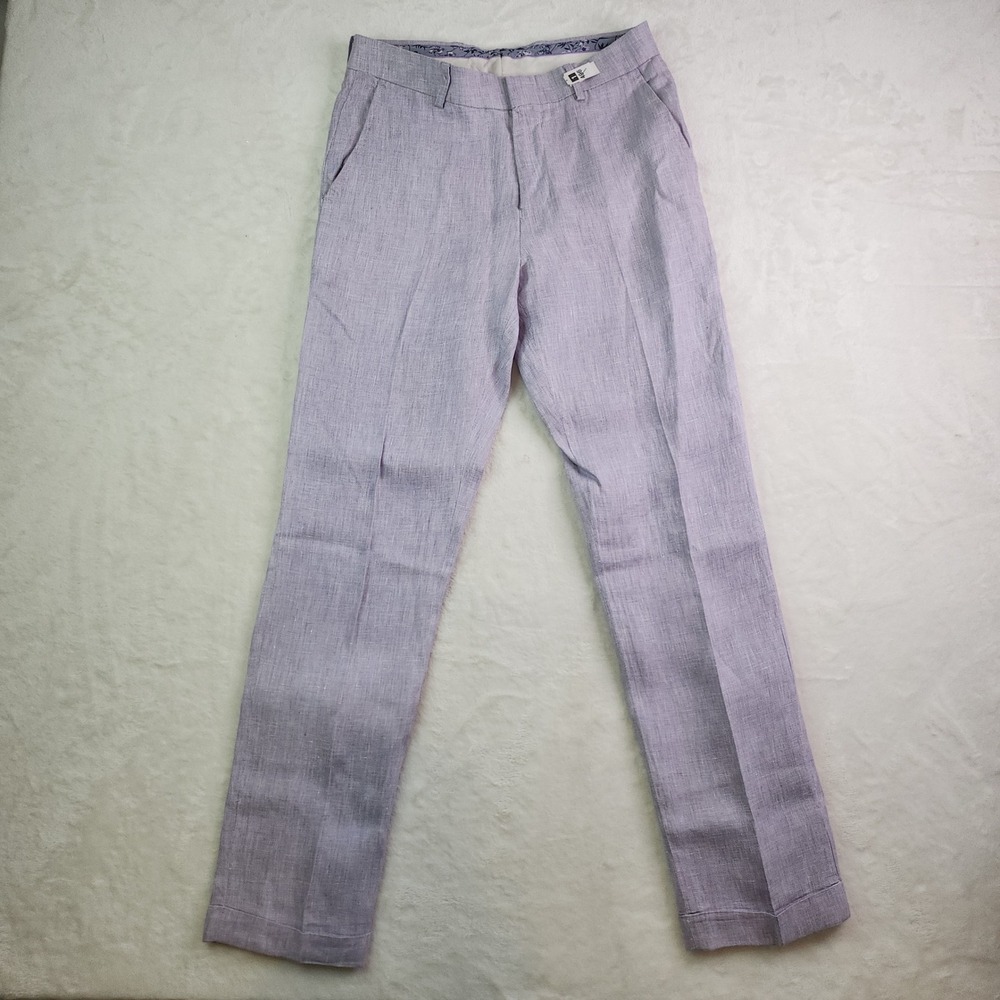 Baird McNutt Murano Alex Fit 100% Linen Pants Mens 30x32 Lavender Purple Trouser